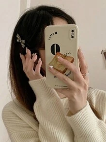 1 Women's Super Shiny Black Plush Hairpin Full Of Rhinestone, Light Luxury Bow Bangs Clip, Women's Autumn And Winter New High-End Side Clip Royal Valentine's Day Valentines,Hair Accessories,Hair Clips,Hair Slide,Hair Barrettes - Multicolor - View 7