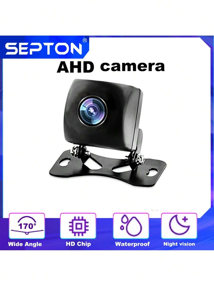 1 件 SEPTON 防水汽车后视摄像头 AHD 倒车摄像头 170 度广角夜间版车载摄像头 - 黑色 - 查看 1