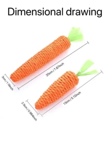 1pc Cat Toy Carrot Shaped With Sound Cat Chew Toy Durable Cat Kitten Interactive Play Toy For Scratching - Orange - View 2