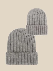 2PCS One Set Baby & Mama Winter Warm Hooded Hat , Soft Pullover Wool Cashmere Hat For Child And Mother, Knitted Hat - Family Set - View 15