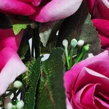 Pink Velvet Bouquet Artificial Flower For Wedding Decoration, Arrangements, Decorating Parties And Home - Pink & White - View 4