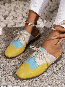 Women's Fashion Color-Block Hollow-Out Thin Sole Non-Slip Breathable Sandals