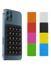 1 ventosa de silicona en la parte posterior de la carcasa del teléfono 24 orificios para el soporte de ventosa del teléfono móvil Ventosa de pared Ventosa para teléfono Estuche para teléfono con ventosa Estuche para tarjetas Estuche para tarjetas de regalo Monedero Porta tarjetas de visita Porta tarjetas de crédito Mujeres Para mujeres Para hombres