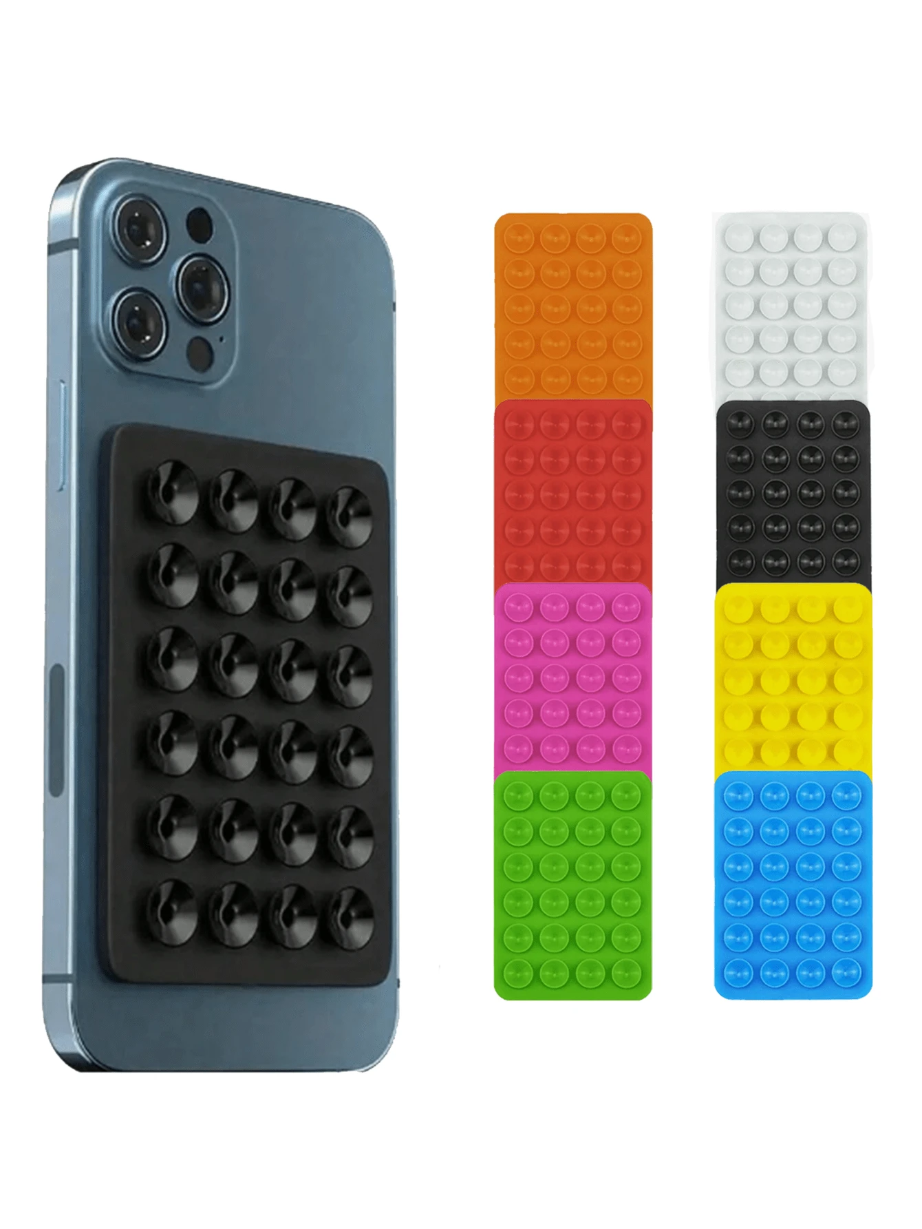 1 ventosa de silicona en la parte posterior de la carcasa del teléfono 24 orificios para el soporte de ventosa del teléfono móvil Ventosa de pared Ventosa para teléfono Estuche para teléfono con ventosa Estuche para tarjetas Estuche para tarjetas de regalo Monedero Porta tarjetas de visita Porta tarjetas de crédito Mujeres Para mujeres Para hombres