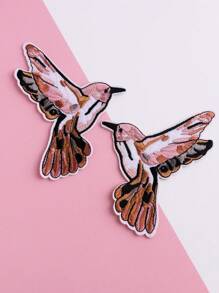 2pcs Bird Pattern Embroidered Patch, Cartoon Animal Shape Iron On Applique, DIY Embroidery Badge, Heat Transfer Sticker - Multicolor - View 10