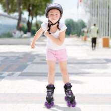 Roller Skates For Kids Boys Girls, Adjustable Quad Skates With Light Up Wheels For Toddler Little Kids Ages 6-12, Beginners Outdoor Sports - Purple - View 8