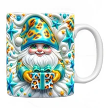 1个圣诞小矮人陶瓷咖啡/茶杯，可爱个性化小矮人设计，带把手，适合感恩节、圣诞节、节日、派对、生日、周年纪念日、圣诞礼物 - 彩色 - 查看 18