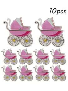Set de 10 cajas de dulces con diseño de carroza para bautizo, , fiesta de cumpleaños, regalo - Multicolor - Ver 9