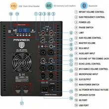 Club 4000 18-Inch 4000W P.M.P.O Stereo DJ/Powered PA Speaker System Combo Set Line Array Speaker And 18 Inch Active Subwoofer With Bluetooth/USB/SD Card/Remote Control - 黑色 - 查看 8