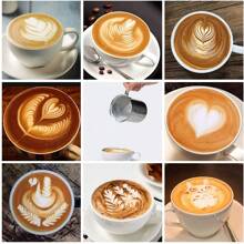 Espumador de leche manual, 400ml espumador de leche de acero inoxidable, filtro de doble capa, bomba manual, espumador, para Cappuccino Foamer Creamer - Plateado - Ver 8