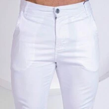 Urban Zone Jeans Men's Tailored Trousers, Slim Fit Twill Denim With Elastane - 白色 - 查看 4