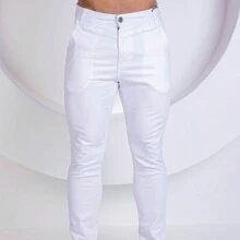 Urban Zone Jeans Men's Tailored Trousers, Slim Fit Twill Denim With Elastane - 白色 - 查看 1