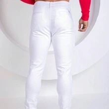 Urban Zone Jeans Men's Tailored Trousers, Slim Fit Twill Denim With Elastane - 白色 - 查看 2