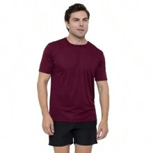 Kit 3 Men's Dry Fit Premium Anti-Sweat Sports T-Shirts - 紫紅色 - 查看 4