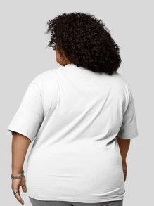 T-Shirt Women's Plus Size Print Let's Go Girls Premium - White - View 3