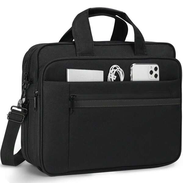 Maletín para portátil de 15,6 pulgadas,Portafolio para Laptop Impermeable Grande Capacidad,Maletín para laptop ampliable,Funda para Laptop Hombres y Mujeres