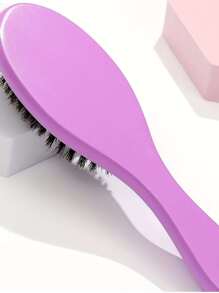 1pc Oval Shaped Purple Wood Hair Brush, Suitable For Daily Hairstyle Care,Hair Brush,Comb,Hair Tools,Hair Products And Accessories For Barber Salon Beauty Travel Essentials