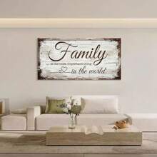 1pcs Family Quotation Framed Canvas Wall Art - Inspirational Family Is The Most Important Thing Art Print, Wood Frame, Modern Farmhouse Style Decor, Art Deco Poster For Living Room, Bedroom, Dining Area Room Decor Bathroom Deccor Home Decor - 彩色 - 查看 6
