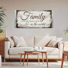 1pcs Family Quotation Framed Canvas Wall Art - Inspirational Family Is The Most Important Thing Art Print, Wood Frame, Modern Farmhouse Style Decor, Art Deco Poster For Living Room, Bedroom, Dining Area Room Decor Bathroom Deccor Home Decor - 彩色 - 查看 2