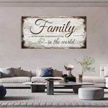 1pcs Family Quotation Framed Canvas Wall Art - Inspirational Family Is The Most Important Thing Art Print, Wood Frame, Modern Farmhouse Style Decor, Art Deco Poster For Living Room, Bedroom, Dining Area Room Decor Bathroom Deccor Home Decor - 彩色 - 查看 3