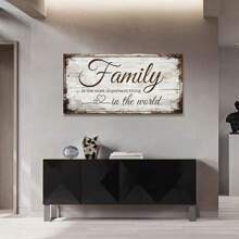 1pcs Family Quotation Framed Canvas Wall Art - Inspirational Family Is The Most Important Thing Art Print, Wood Frame, Modern Farmhouse Style Decor, Art Deco Poster For Living Room, Bedroom, Dining Area Room Decor Bathroom Deccor Home Decor - 彩色 - 查看 5