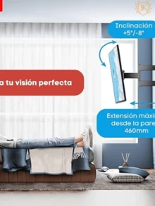 JK Soporte de TV de Acero Inoxidable 14 a 55 Pulgadas - Negro - Ver 4