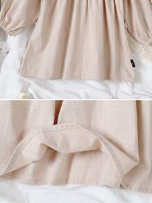 1 pièce Robe de princesse style palais vintage brodée pour les filles, automne