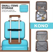 4-Piece Luggage Set Lightweight Suitcases And Vanity Case In Bright Polypropylene With TSA Lock And Spinner Wheels Includes Sizes 20" 24" 28" Plus 14" Vanity Case - Baby Blue - View 10