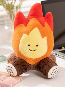 1pc Cute Campfire Plush Doll, Realistic Flame Plush Doll For Girls And Boys, Tabletop Flame Plush Decor