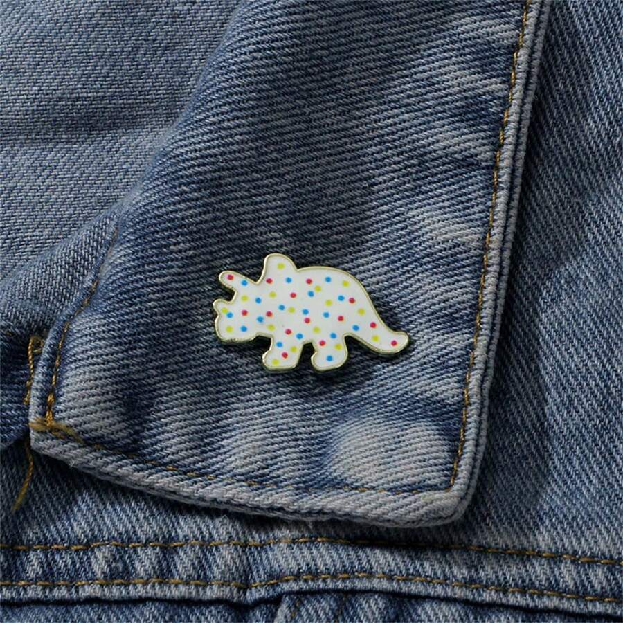 卡通可爱恐龙珐琅胸针，可定制装饰，可作衣领、包包、徽章、珠宝礼品、万圣节胸针，适用于衣服、包包、背包等，适合学校、办公室、衬衫、夹克等秋冬季配饰，适合青少年、青年、男士，休闲、户外、运动、度假、毕业礼物、生日、日常佩戴，趣味教师节礼物，万圣节配饰，教师节服装配饰，包包挂饰，圣诞节男士礼物，包包别针 - 彩色 - 查看 1