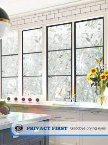 1 Roll Blackout Anti-Peeping Privacy & Heat Insulation Frosted Glass Window Film, Embossed One-Piece Static Cling Glass Window Sticker, Applicable For Home Doors, Bedroom, Living Room Decor, Car Sunroof Heat Insulation Blackout (Multiple Sizes Available) - White - View 3