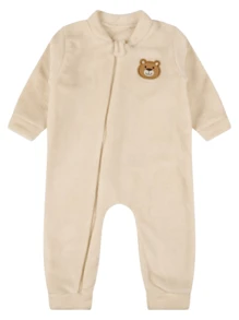 Kit Of 2 Plush Fleece Rompers With Long Sleeve Zipper - 米色 - 查看 1