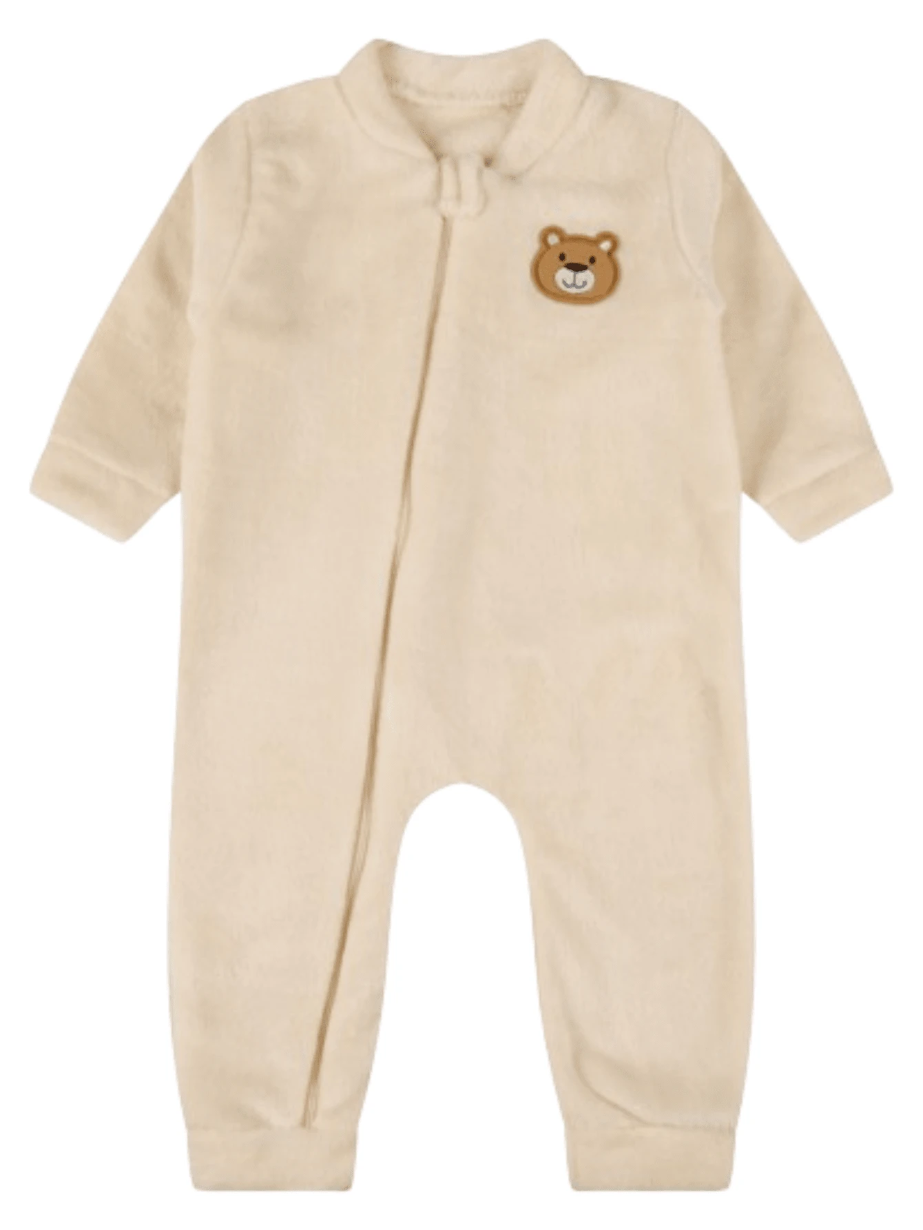 Kit Of 2 Plush Fleece Rompers With Long Sleeve Zipper - 米色 - 查看 1