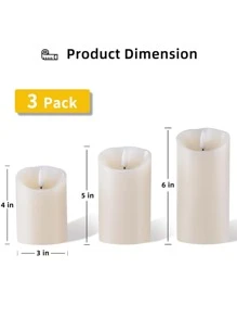 1/3pcs Flameless Candles, Flickering Pillar Candles 4"/5"/6", Battery Operated LED Candles With Remote Control And 2/4/6/8 Hour Timer, Suitable For Home, Wedding, Birthday Decor