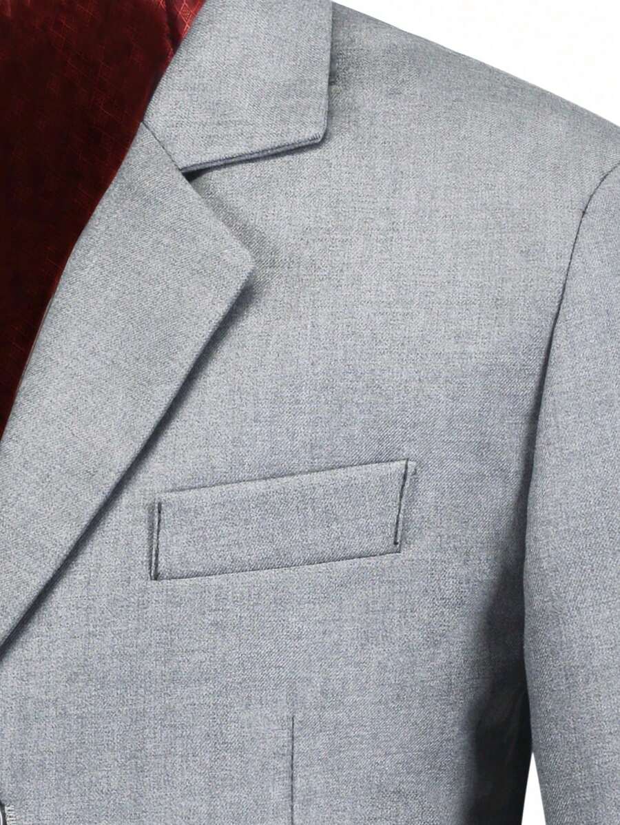 5pcs Set Toddler Boys Light Gray Suit Include Vest Shirt Pants And 