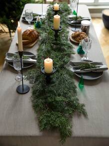 ANNA'S WHIMSY 72 Tips Artificial Pine Garland, 1pc 190cm Plastic Pine Garland, Suitable For Indoor Stair Hanging Decoration, Tabletop Center Decoration, & Winter Decor Best Gifts Birthday Easter Home Decor Christmas Decorations Room Decor Christmas Christmas Decorations Home Christmas Gifts Christmas Decor - Green - View 1