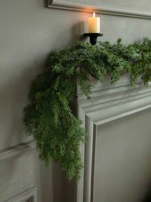 ANNA'S WHIMSY 72 Tips Artificial Pine Garland, 1pc 190cm Plastic Pine Garland, Suitable For Indoor Stair Hanging Decoration, Tabletop Center Decoration, & Winter Decor Best Gifts Birthday Easter Home Decor Christmas Decorations Room Decor Christmas Christmas Decorations Home Christmas Gifts Christmas Decor - Green - View 3