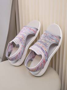 Jugendliche Sommer Peep Zehen Lässig Fuß Mode Sandalen flacher Boden einfache einfarbige atmungsaktive Mode Europäischer und Amerikanischer Stil Sport- und Freizeitsandalen - Verschiedenfarbig - Übersicht 5