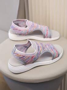 Jugendliche Sommer Peep Zehen Lässig Fuß Mode Sandalen flacher Boden einfache einfarbige atmungsaktive Mode Europäischer und Amerikanischer Stil Sport- und Freizeitsandalen - Verschiedenfarbig - Übersicht 4