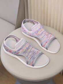 Jugendliche Sommer Peep Zehen Lässig Fuß Mode Sandalen flacher Boden einfache einfarbige atmungsaktive Mode Europäischer und Amerikanischer Stil Sport- und Freizeitsandalen - Verschiedenfarbig - Übersicht 6