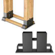 VA-Cerulean Wood Stacking Aid, Black, 4 Pieces, Stacking Aid For Firewood Outside, Wood Shelter Firewood Rack Metal Frame Wood - one-size - View 1