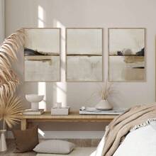 3pcs Unframed Abstract Art Prints Set, Modern Neutral Abstract Gallery Wall Art Set, 3 Scandinavian Prints Simpe Abstract Art Nordic Abstract Posters, Modern Abstract Art Canvas Wall Decoration Gifts Birthday Graduation