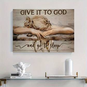 1pc/Set Pray And Sleep In Peace Canvas Poster And Print: Jesus Landscape Canvas Prints - Christian Wall Art ,Perfect Gift ,Art Aesthetics Printing,For Living Room Home Decor,Without Frame