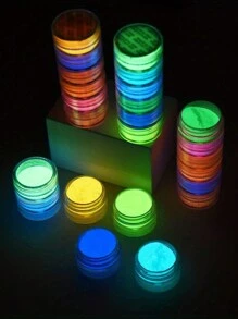 6/12 pièces Ensemble de poudre scintillante luminescente dans le noir, pigment époxy pour moules de résine DIY, fabrication de bijoux, coloration de résine, artisanat et accessoires