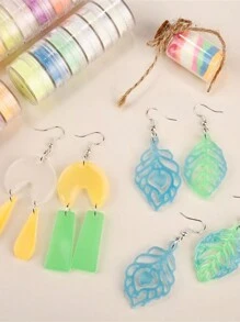 6/12 pièces Ensemble de poudre scintillante luminescente dans le noir, pigment époxy pour moules de résine DIY, fabrication de bijoux, coloration de résine, artisanat et accessoires