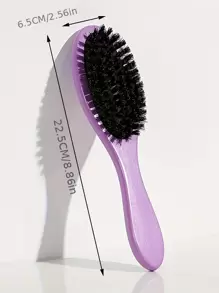 1pc Oval Shaped Purple Wood Hair Brush, Suitable For Daily Hairstyle Care,Hair Brush,Comb,Hair Tools,Hair Products And Accessories For Barber Salon Beauty Travel Essentials