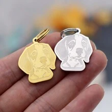 1 件不锈钢猎犬时尚动物钥匙扣个性化宠物狗身份牌雕刻狗牌名字 - 彩色 - 查看 6