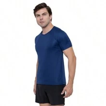 Kit 3 Men's Dry Fit Premium Anti-Sweat Sports T-Shirts - 藏蓝色 - 查看 5