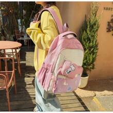 Women Fashion Backpacks, School Backpack - 粉色 - 查看 5