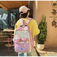 Women Fashion Backpacks, School Backpack - 粉色 - 查看 3